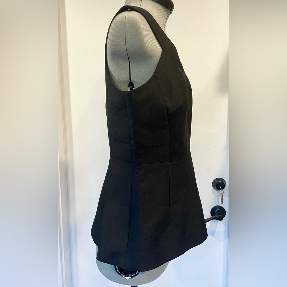 Kate Spade NWT structured peplum top, bow, black, sz6 - Picture 6 of 11